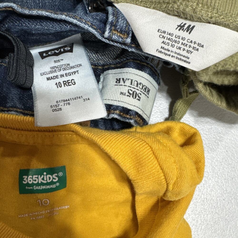 Boys Clothes Size 10 Levi’s Denim Jean, H&M Green Jogger & Short Sleeve T-Shirt - Picture 12 of 16
